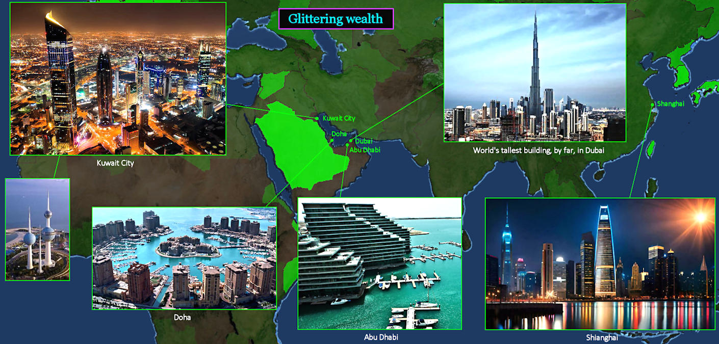 Persian Gulf states, 2020 map